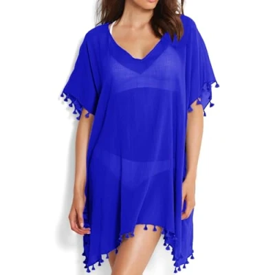 Image of Swimsuit Cover Ups for Women,Beach Dress Bikini Women Chiffon Swimwear Beach (Sapphire)