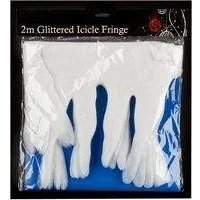 Image of 2 Metre Glittered Icicle Fringe Decoration For Frozen Themed Parties