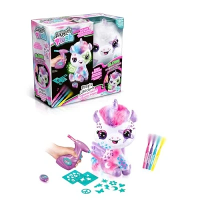 Image of Airbrush Plush Unicorn Glow In The Dark, White