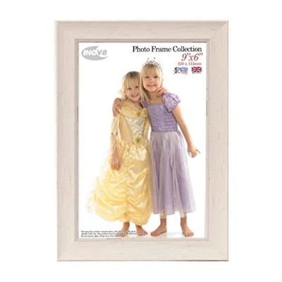 Image of Inov8 Framing Photo Frame, Wood, Washed White, 9x6 Inch