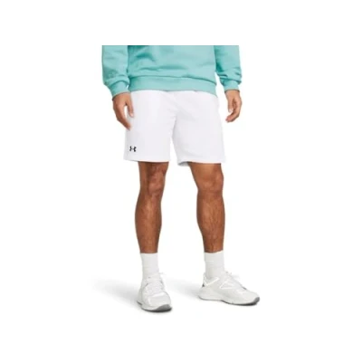 Image of Under Armour Men&#039;s Comfortable Sports Trousers Made of Durable Material, Short with Loose Fit and Side Pockets, Rival Fleece Shorts, (100) White/Black, M