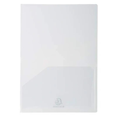 Image of Exacompta Ref 3965E Twin Pocket Document Presentation Folder Suitable for A3 Folded &amp; A4 Documents, Holder Business Card Transparent (Pack of 10)