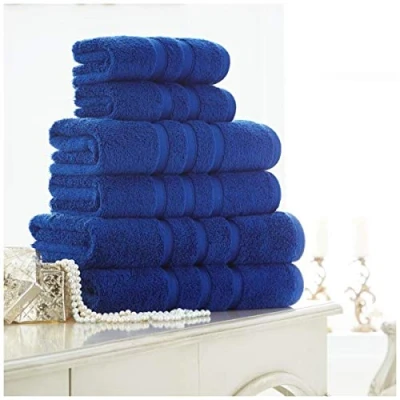 Image of Gaveno Cavailia Luxury 4Pk Zero Twist Hand Set, 100% Cotton Soft &amp; Cosy Super Absorbent Bathroom Towels, Electric Blue