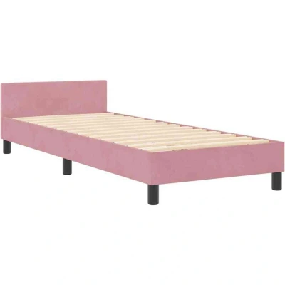 Image of vidaXL Bed Frame Pink 80x200 cm Velvet