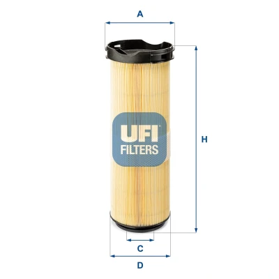 Image of 6460940204, A6460940204 Air Filter UFI 27.A51.00 338mm 120, 120mm Insert MERCEDES BENZ: C Class Saloon, T modell