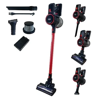 Image of Ewbank EWVC3210 AIRDASH1 2 in 1 Cordless Stick Vacuum Cleaner, HEPA Filter, LED Display, Floor Head with Dust Tracking Lights, Speed Settings