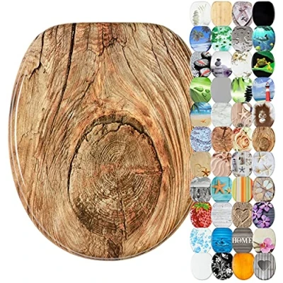 Image of Sanilo Soft Close Toilet Seat, Wide Choice of New Seats, Stable Hinges, Easy to Mount (Rustic)