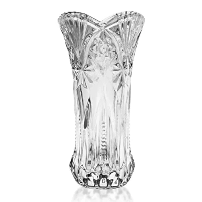 Image of Kurtzy Clear Crystal Glass Vase 29cm / 11.41 inches Modern Decorative Melodia Cylinder Flower Set For Home Centrepieces and Office Decor