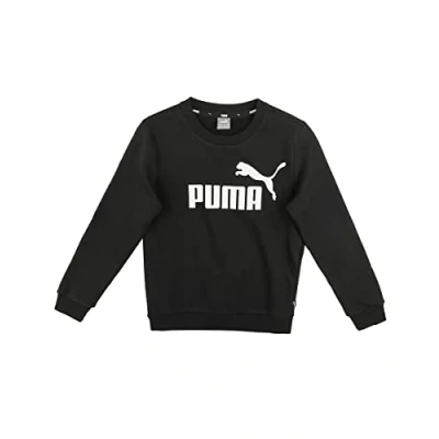 Image of Puma BIG LOGO CREW Unisex Sweatshirt for kids, Size: 7 8y, Black