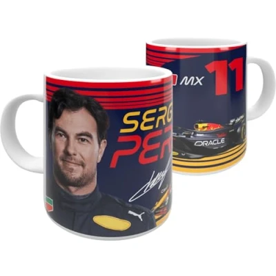 Image of Partisan Sergio Perez F1 Ceramic Mug 11oz Blue/Red/Yellow