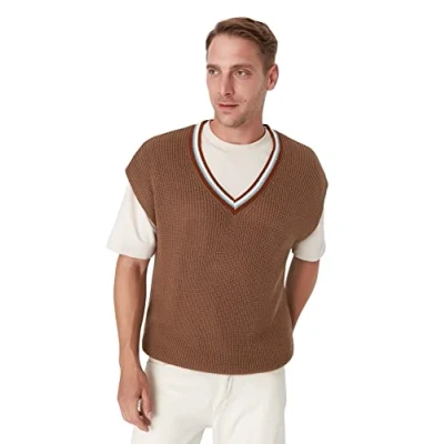 Image of Trendyol Sweater Vest Brown Oversize