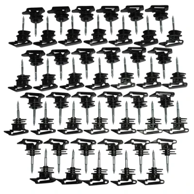 Image of Electric Fencing Ribbon Insulators for Wooden Posts X50 (Screw In Poly Fence Tape Rope)