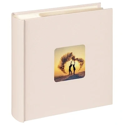 Image of walther design Fun ME 110 W Photo Album, Memo Slip In Album with Cover Cut Out, 200 Photos, 10 x 15 cm, Chamois