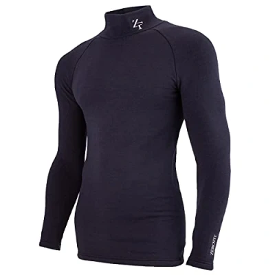 Image of ZEROFIT Mens Heat Rub Ultimate Mock Neck Baselayer Navy L