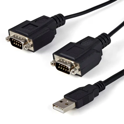 Image of StarTech.com 6ft (1.8m) 2 Port FTDI USB to Serial RS232 Adapter Cable with COM Retention, TAA