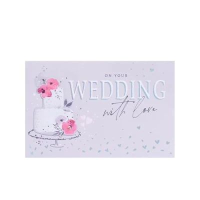 Image of UK Greetings Wedding Day Card for Him/Her/Friend Cake Design