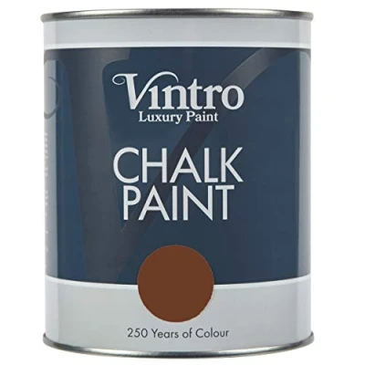 Image of Vintro Chalk Paint Furniture Shabby Chic Upcycle Decorate Ultra Matt Finish 1 Litre (Chocolate)