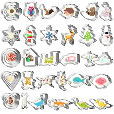 Image of Cookie Cutters, Joyoldelf 40 Pcs Cutters Kids for DIY Baking Cake Fondant Sugarcraft Pastry Bakeware Decoration