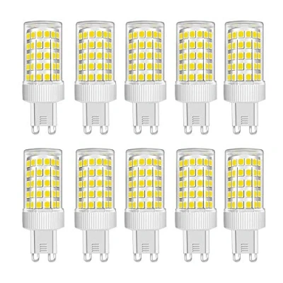 Image of HUAMu 10W G9 LED Light Bulb, Cool White, 6000K, Equivalent 150W Halogen, 86Pcs LED, 1000 LM, 360 Beam Angle, Super Bright, AC 220V 240V, No Flicker Non Dimmable, 10 Pack