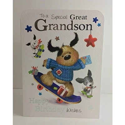 Image of Jonny Javelin Great Grandson Happy Birthday Card Skateboard