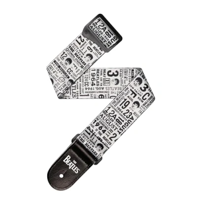 Image of D&#039;Addario Accessories Beatles Guitar Strap 1964 Tour, Ticket Stubs Electric Strap, Acoustic &amp; Bass