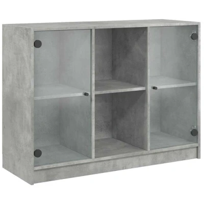 Image of vidaXL Sideboard Concrete Grey 102x37x75.5 cm Engineered Wood