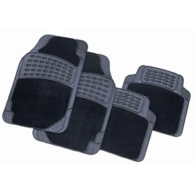 Image of SET OF BLACK CAR MATS CARPET / RUBBER FOR VAN Heavy duty quality Easy Clean