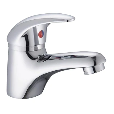 Image of Single Lever Mono Basin Mixer Bathroom Sink Tap with Push Button Waste Chrome