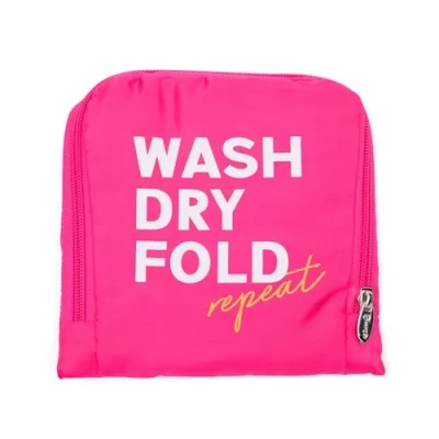 Image of MIAMICA Travel Laundry Bag, Washing, Drying, Folding, Repeat, Fuchsia, Bag