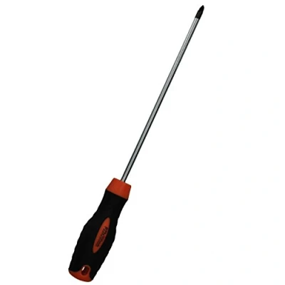 Image of Pozi PZ2 Long Screwdriver 200mm Shank Total Length 310mm Rubber Grip Handle