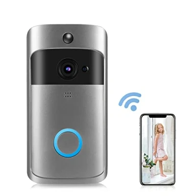 Image of Smart Wireless Video Doorbell Camera, WiFi Door Camera with Motion Detector, 2.4GHz Security 1280 Resolution for iOS&amp;Android