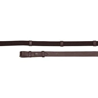 Image of Shires Aviemore Continental Rubber Grip Reins 54&quot; x5/8&quot; Havana