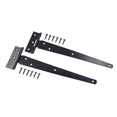 Image of 10 (250mm) Heavy Duty T Tee Hinges for Doors + Gates with Fixing Screws 2pc