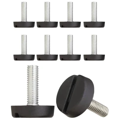 Image of YoiYee M6x15mm Adjustable Leveling Feet, Furniture and Equipment Glide Levelers with Threaded Pole, 10 Pack