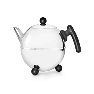 Image of Bredemeijer 1.5 L Stainless Steel Teapot Bella Ronde, Silver/Black
