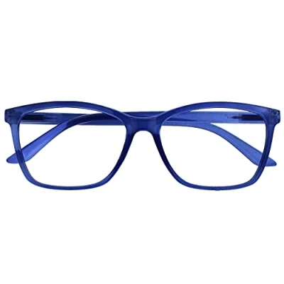 Image of The Reading Glasses Company Bright Blue Readers Large Designer Style Mens Spring Hinges R51 3 +3.50