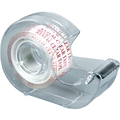 Image of St Helens Home &amp; Garden Xmas Haus Tape Dispenser With 12.7m Clear Invisible For Wrapping Presents and Sealing Packing Box&#039;s, Easy to Use Refill
