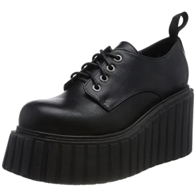 Image of LAMODA Women&#039;s Wrap Around Wedges, Black PU, 6 UK
