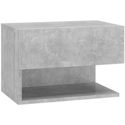 Image of vidaXL Wall mounted Bedside Cabinet Concrete Grey