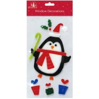 Image of Tallon International Christmas Gel Window Sticker Clings Decoration (Penguin (22007))