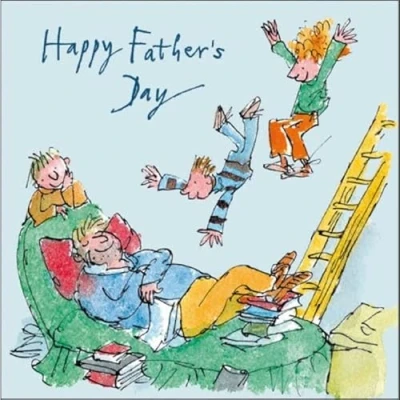 Image of Woodmansterne Father&#039;s Day Card Snooze Time Quentin Blake Illustration For Him