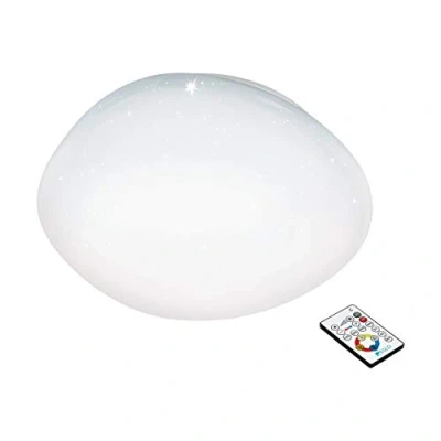 Image of Eglo Lighting Sileras Led Flush Ceiling Light White Remote Control Included, Cct EG97578