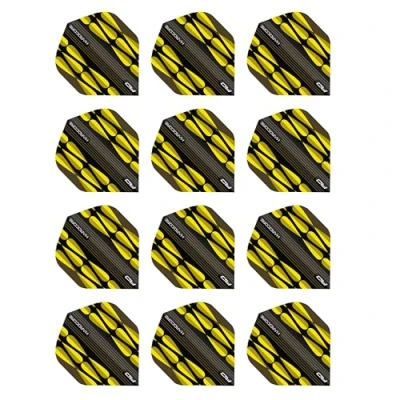 Image of RED DRAGON Hardcore Radical Yellow Teardrop Dart Flights 4 Sets Per Pack (12 in total)