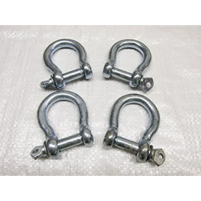 Image of Bow Shackle Screw Pin Galvanised from 5MM 25MM (Commercial Chain Connector Caravan Tether) Pack of 4, 12MM