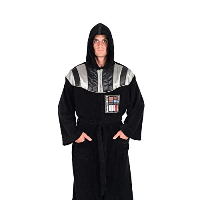 Image of Star Wars Darth Vader Uniform Hooded Bathrobe For Adults Big And Tall XXL