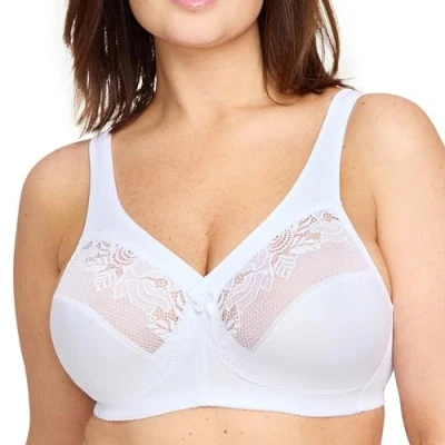 Image of Glamorise Full Figure Plus Size MagicLift Minimizer Bra Wirefree #1003 White