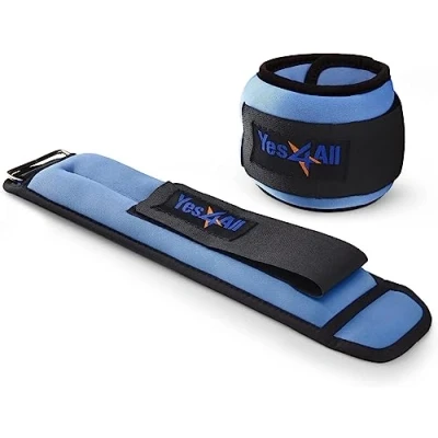 Image of Yes4All Velcro Neoprene Ankle Weights Set for Women Men with Mutiple Size, Color Leg Weights, Wrist Arm Walking, Rucking, Calisthenics, 2 * 0.9 KG