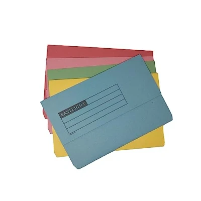 Image of Eastlight Document Wallet Foolscap (Pack 50) Assorted Colours 100% Recycled Paper Manilla