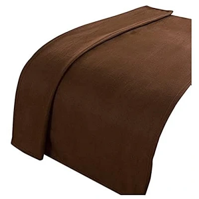 Image of Dreamscene Large Warm Polar Fleece Throw Over Soft Luxury Sofa Bed Blanket, Plain Chocolate Brown 120 x 150 cm