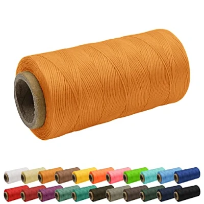 Image of Uiopa 1mm Waxed Thread, 260m 150D Flat Leather Sewing Hand Stitching Thread Cord for Craft, Bookbinding, Shoes Repairing, Black